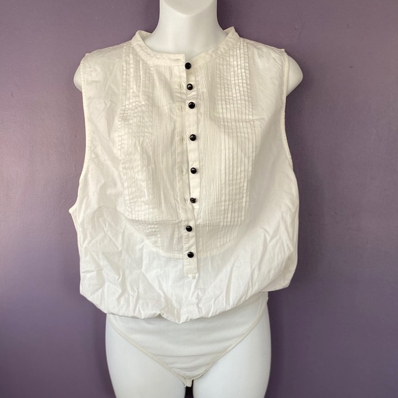 white button up bodysuit